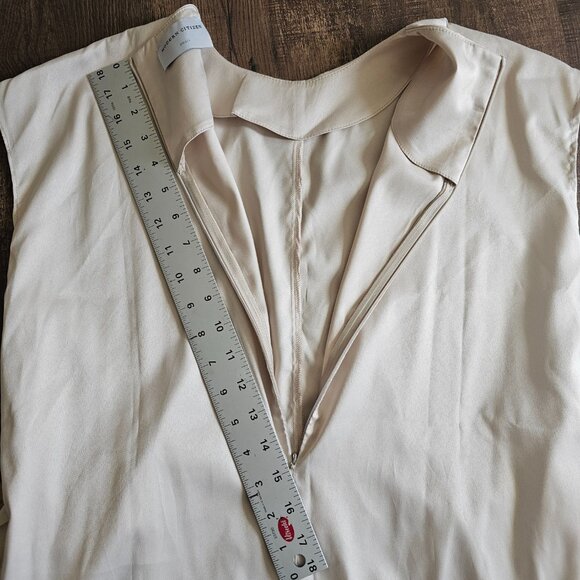 Modern Citizen Joanne Satin Sheen Knee Length Sleeveless Dress, S, Cream - Picture 6 of 11